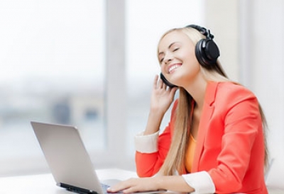 Girl listening the music