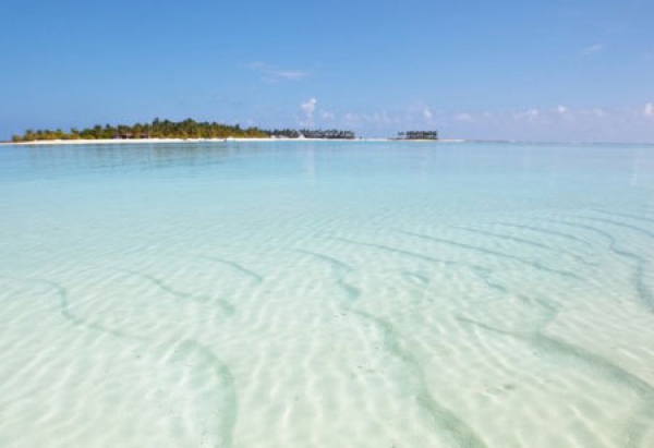 Uninhabited island in the expanses of the ocean